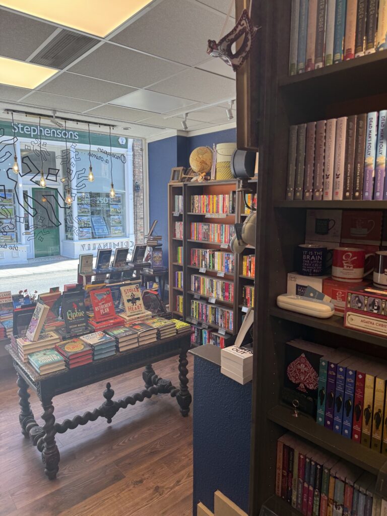 Book displays inside of Criminally good books 