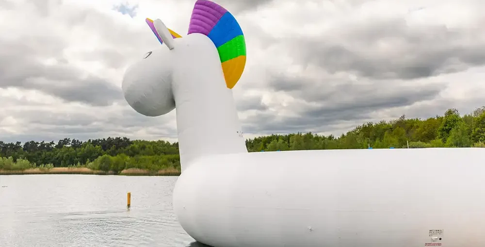 The world's largest inflatable unicorn is coming to North Yorkshire Water Park. Photograph: Rachel Rogers