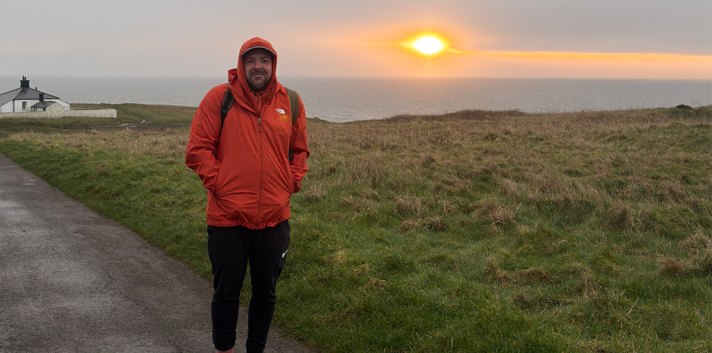 Rob Lowson mental health Andy's man club calm walking 100 miles Flamborough Head Fundraising Coastal Walk