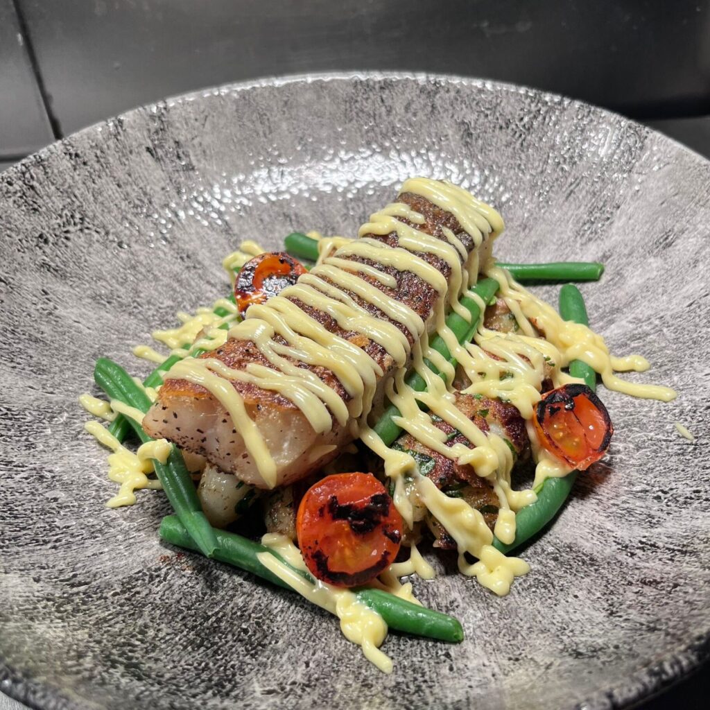 Sea bass served at Dean Court