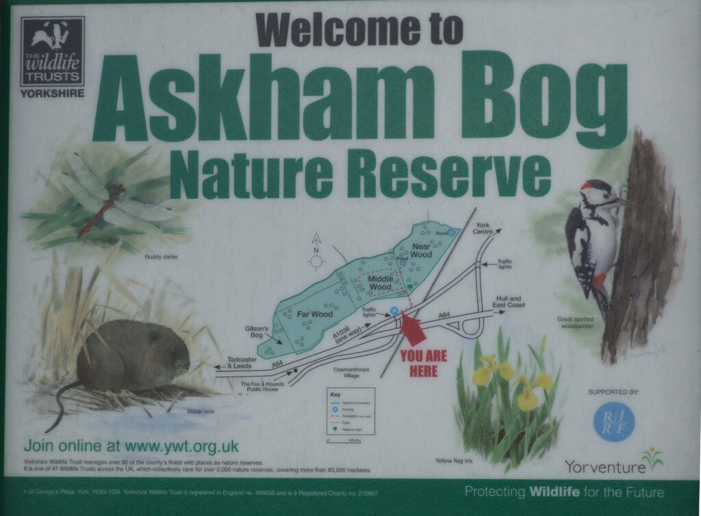 Askham Bog nature reserve sign and location.